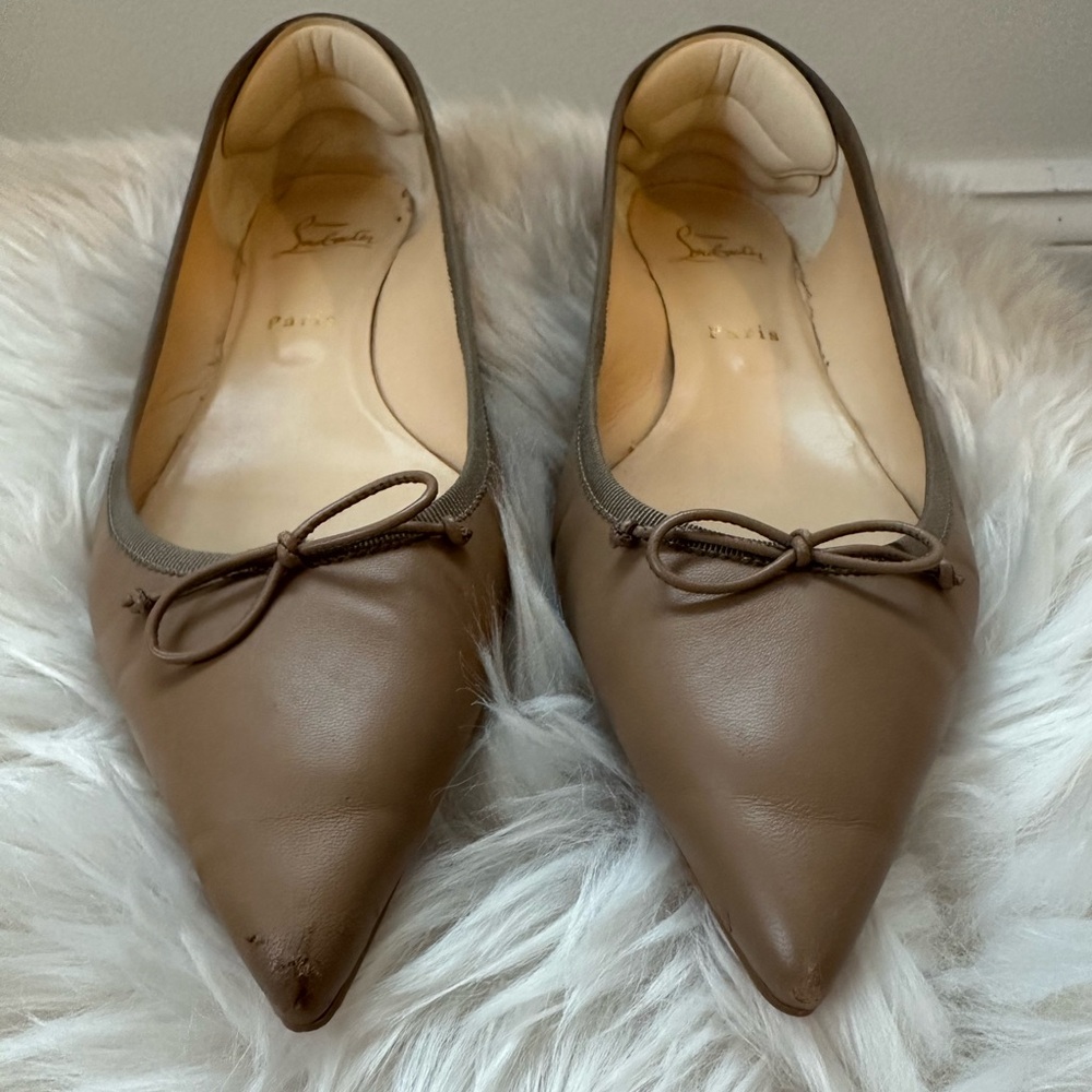 Christian Louboutin Tan Leather Flats